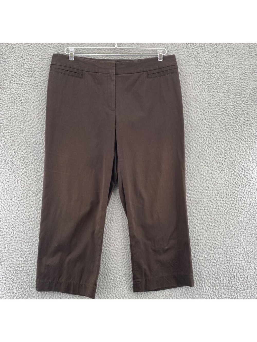 Lafayette 148 New York Pants Womens 10 Brown Cropped Capri Stretch Tapered Leg